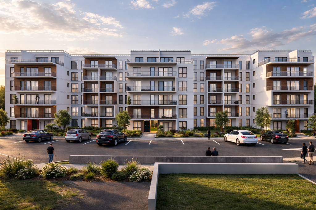 Ansamblu rezidențial modern Bragadiru – fațadă principală P+5